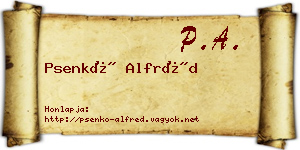 Psenkó Alfréd névjegykártya