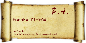 Psenkó Alfréd névjegykártya