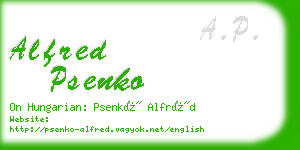 alfred psenko business card